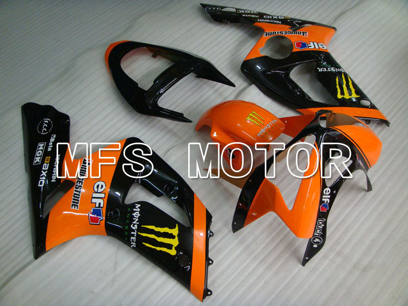 Kawasaki NINJA ZX6R 2003-2004 Injection ABS Fairing - Monster - Black Orange - MFS3716 - Fairings Kit