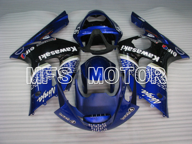 Kawasaki NINJA ZX6R 2003-2004 Injection ABS Fairing - Factory Style - Black Blue - MFS3717 - Fairings Kit
