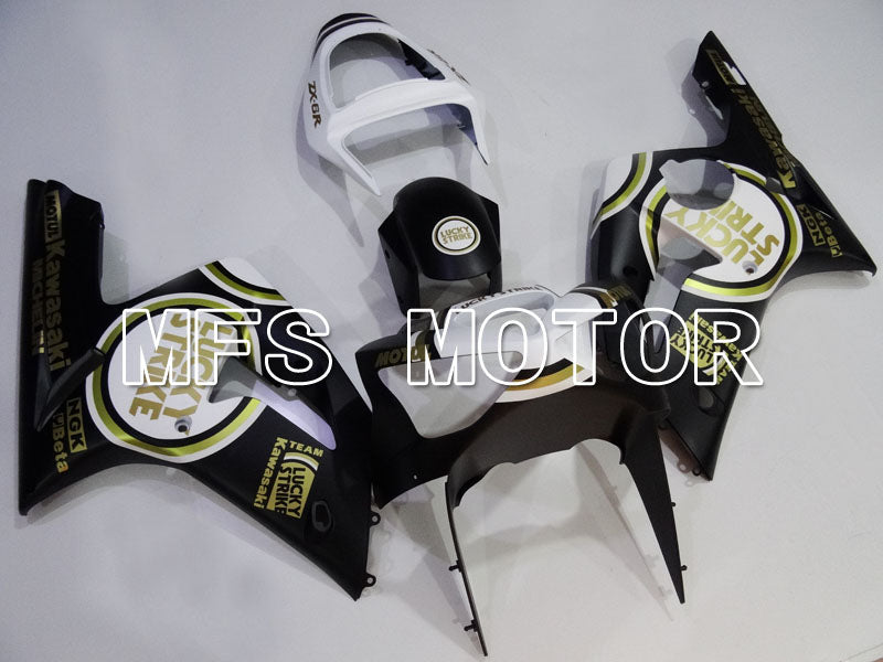 Kawasaki NINJA ZX6R 2003-2004 Injection ABS Fairing - Lucky Strike - Black White - MFS3732 - Fairings Kit