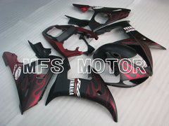Yamaha YZF-R6 2005 Injection ABS Fairing - Flame - Red Black Matte - MFS3737 - Fairings Kit