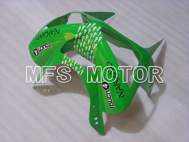 Kawasaki NINJA ZX6R 2003-2004 Injection ABS Fairing - Factory Style - Black Green - MFS3739 - Fairings Kit