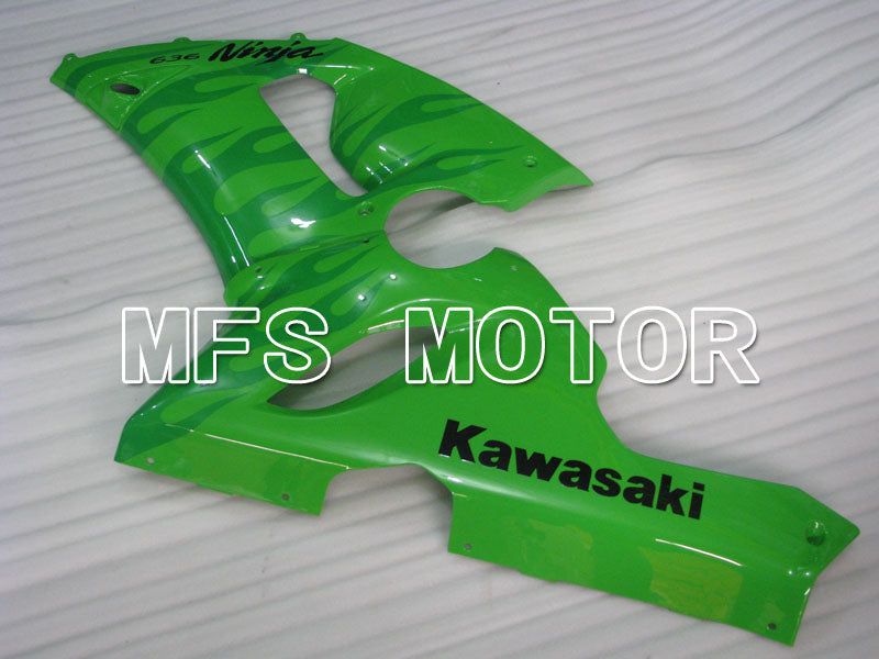 Kawasaki NINJA ZX6R 2005-2006 Injection ABS Fairing - Flame - Green - MFS3772 - Fairings Kit
