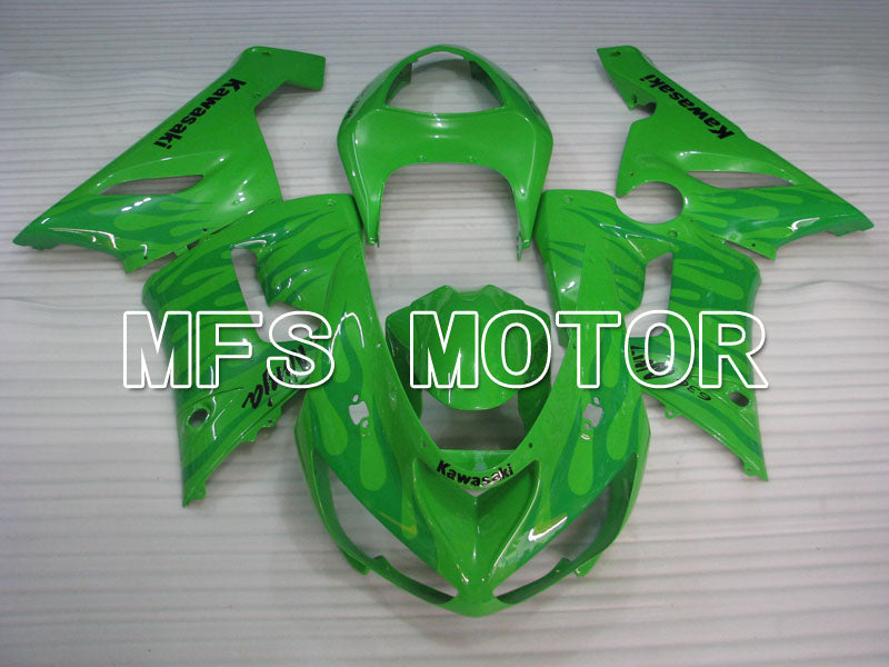 Kawasaki NINJA ZX6R 2005-2006 Injection ABS Fairing - Flame - Green - MFS3772 - Fairings Kit