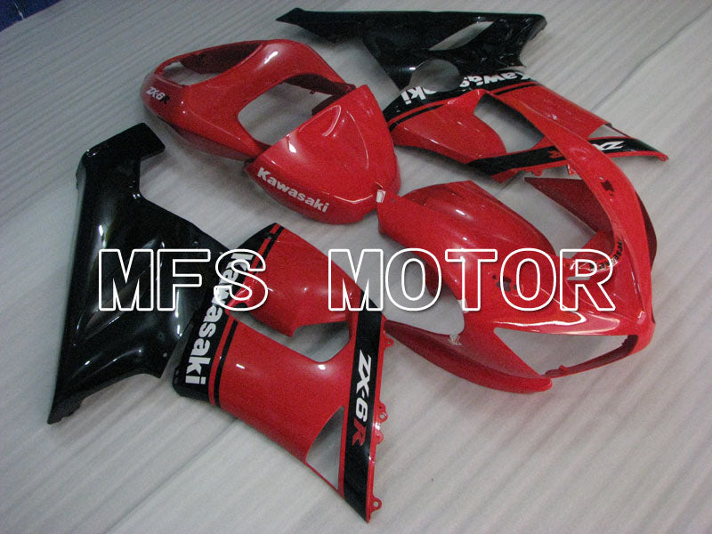 Kawasaki NINJA ZX6R 2005-2006 Injection ABS Fairing - Factory Style - Black Red - MFS3801 - Fairings Kit