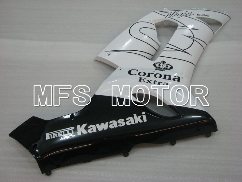 Kawasaki NINJA ZX6R 2005-2006 Injection ABS Fairing - Corona - Black White - MFS3802 - Fairings Kit