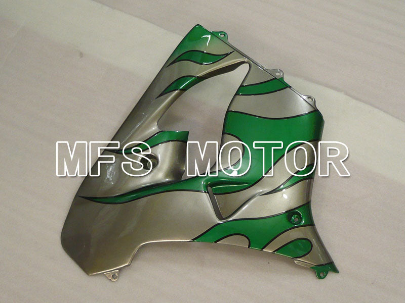 Kawasaki NINJA ZX9R 2000-2001 ABS Fairing - Flame - Green Silver - MFS3854 - Fairings Kit