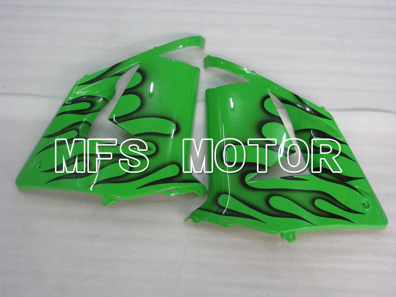 Kawasaki NINJA ZX10R 2004-2005 Injection ABS Fairing - Flame - Black Green - MFS3954 - Fairings Kit