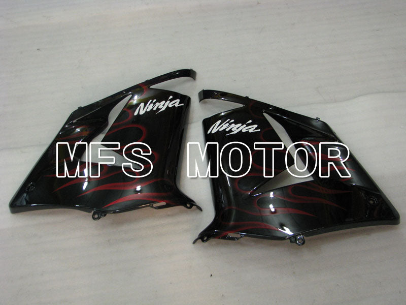 Kawasaki NINJA ZX10R 2004-2005 Injection ABS Fairing - Flame - Black Red - MFS3961 - Fairings Kit