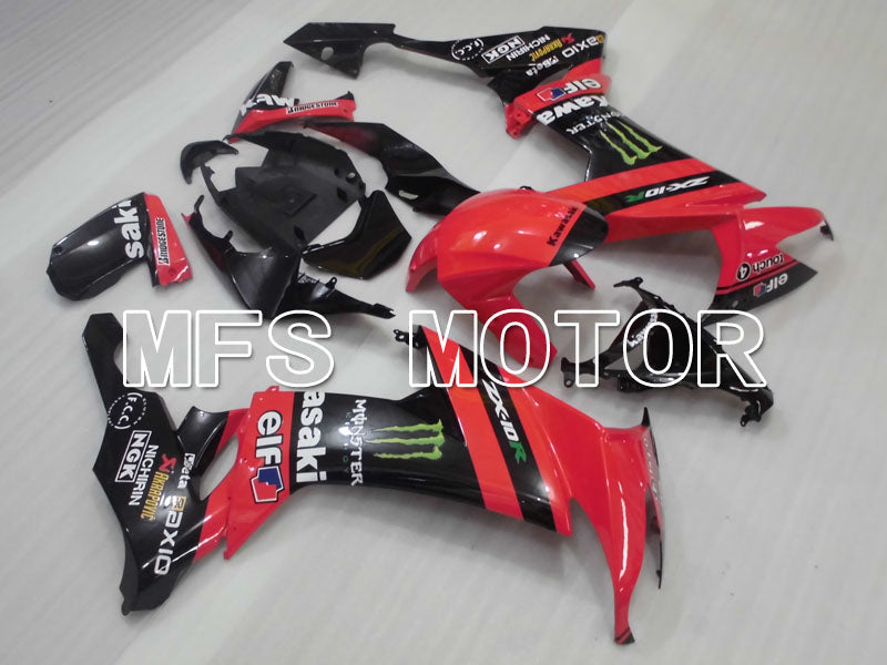 Kawasaki NINJA ZX10R 2008-2010 Injection ABS Fairing - Monster - Black Red - MFS4061 - Fairings Kit