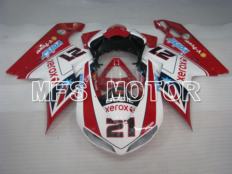 Ducati 848 / 1098 / 1198 2007-2011 Injection ABS Fairing - Xerox - Red White - MFS4109 - Fairings Kit
