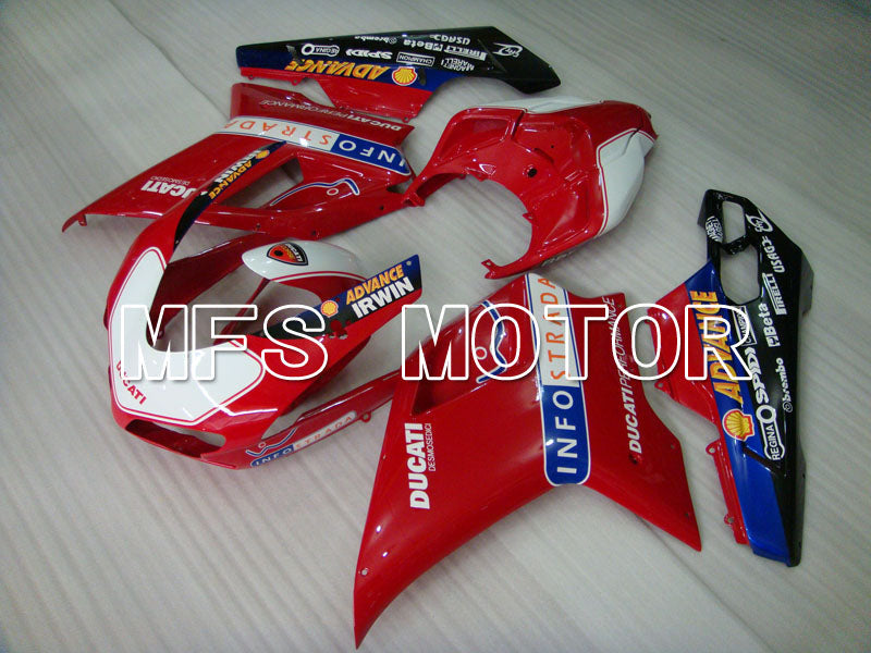 Ducati 848 / 1098 / 1198 2007-2011 Injection ABS Fairing - INFO STRADA - Red White - MFS4123 - Fairings Kit