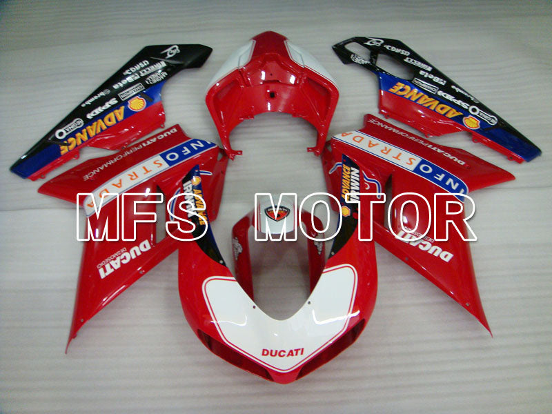 Ducati 848 / 1098 / 1198 2007-2011 Injection ABS Fairing - INFO STRADA - Red White - MFS4123 - Fairings Kit