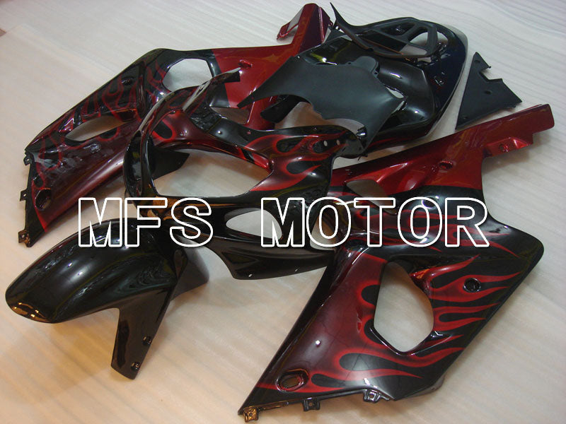 Suzuki GSXR1000 2000-2002 Injection ABS Fairing - Flame - Black Red - MFS4246 - Fairings Kit