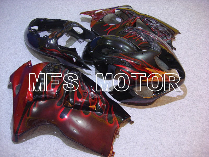 Suzuki GSXR1300 Hayabusa 1999-2007 Injection ABS Fairing - Flame - Black Red - MFS5334 - Fairings Kit