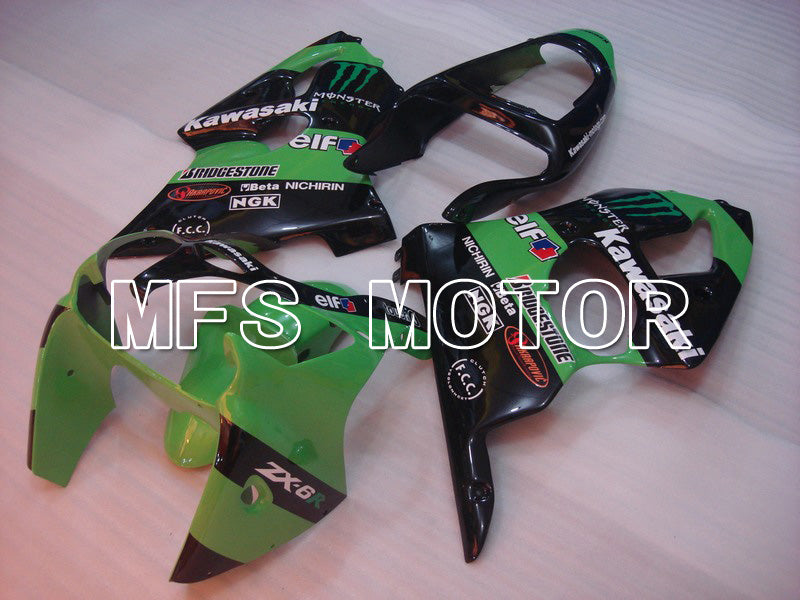 Kawasaki NINJA ZX6R 2000-2002 Injection ABS Fairing - Monster - Black Green - MFS5565 - Fairings Kit