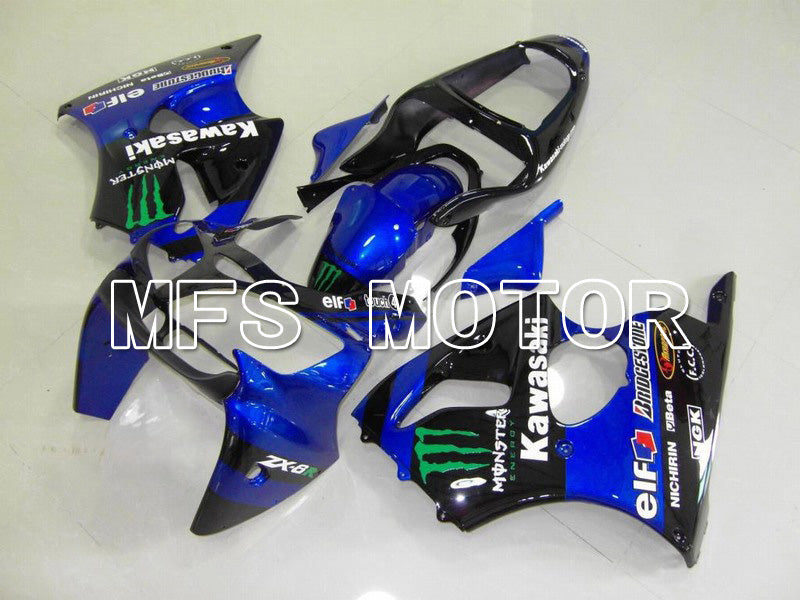 Kawasaki NINJA ZX6R 2000-2002 Injection ABS Fairing - Monster - Black Blue - MFS5569 - Fairings Kit