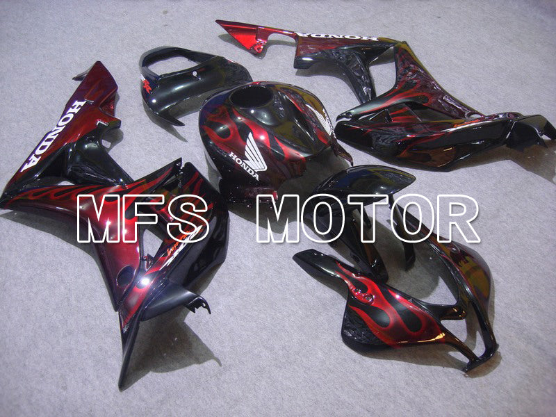 Honda CBR600RR 2007-2008 Injection ABS Fairing - Flame - Black Red - MFS5618 - Fairings Kit
