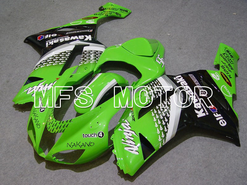 Kawasaki NINJA ZX6R 2007-2008 Injection ABS Fairing - Factory Style - Black Green - MFS5784 - Fairings Kit