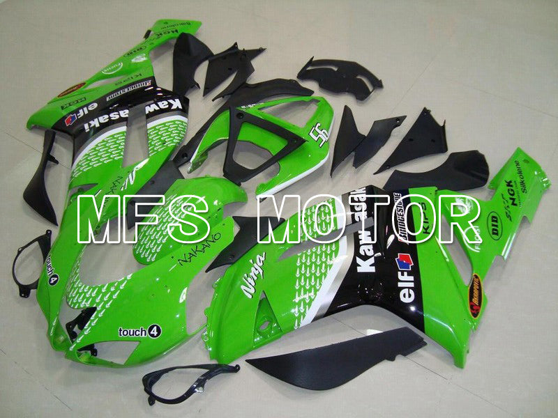 Kawasaki NINJA ZX6R 2007-2008 Injection ABS Fairing - Factory Style - Black Green - MFS5785 - Fairings Kit